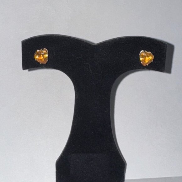 Clear 8.47mm Sterling Silver Heart Post Earrings - Picture 2 of 16